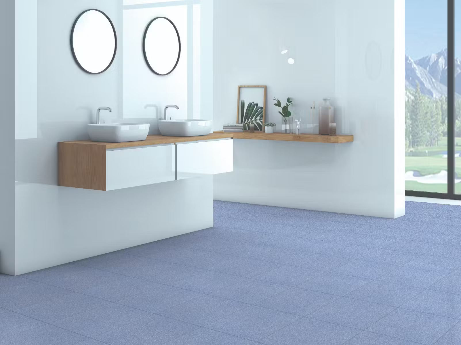 Detailed view of blue ceramic tiles with a smooth, contemporary finish from Orientbell, suitable for creating a calming and stylish ambiance