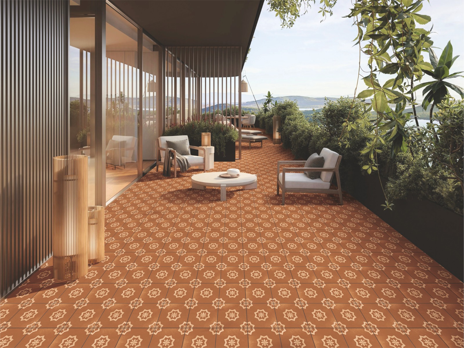 Buy 300x300 HP Cotto Starburst Floor Tiles Online | Orientbell Tiles