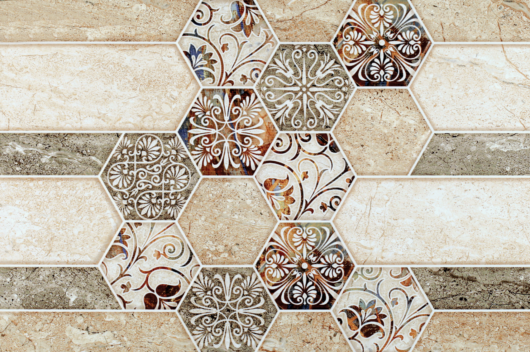 Hexagonal Tiles for Bathroom Tiles, Kitchen Tiles, Accent Tiles