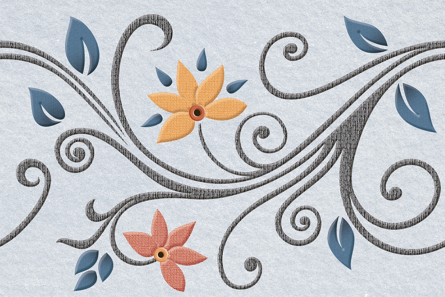 Buy 300x450 SHG Flower Leaf Blue HL Wall Tiles Online | Orientbell